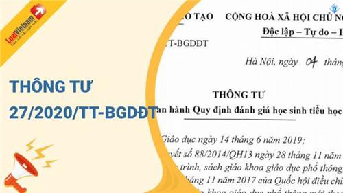 Đánh Giá HS lớp 1 năm học 2020 - 2021 theo Thông tư 27/TT_BGDĐT